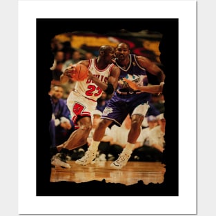 Michael Jordan vs Karl Malone Vintage Posters and Art